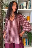 Vivienne Plaid Heathcliff Blouse Damson & Blush